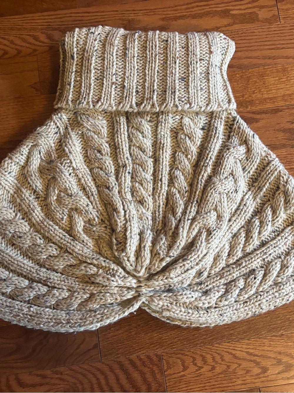 Patrick Frances Cable Knit Turtleneck sweater Poncho